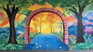 梦幻拱门旁的多彩风景