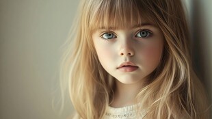 金发萌娃的纯真凝视