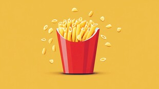 满溢的美味薯条插画