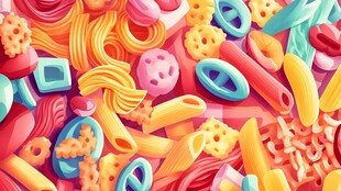 缤纷多彩的卡通面食世界