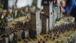 中世纪城堡战争场景模型