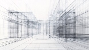 建筑线条透视抽象设计图