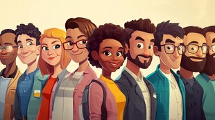 多样人群的微笑大合照