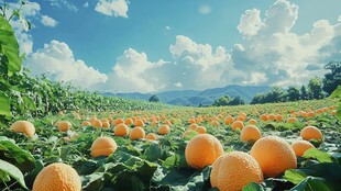 田园南瓜地 清新自然景象