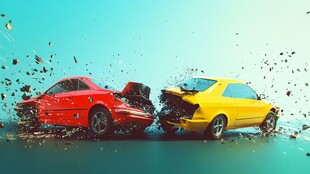 两车相撞瞬间特效画面