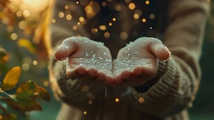 捧起晶莹水珠的温暖瞬间