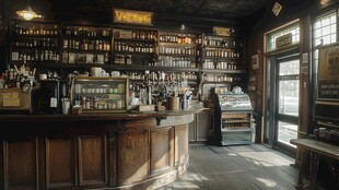 复古风格的温馨酒吧一角