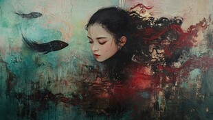 梦幻少女与灵动游鱼
