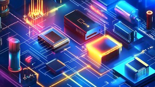 科技芯片电路炫彩插画