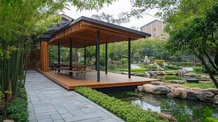 中式雅致庭院休憩空间