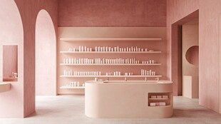 粉色系简约美妆店铺空间