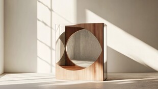 木质几何艺术镜摆件展示