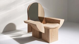 简约木质创意梳妆座椅