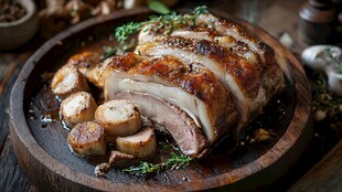 香烤五花肉配烤土豆