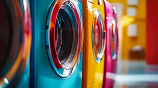 多彩洗衣机排列展示