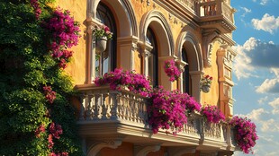 欧式阳台繁花簇拥景致