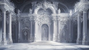 梦幻奢华欧式古典宫殿大厅