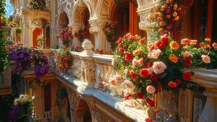 浪漫欧式繁花装饰的建筑