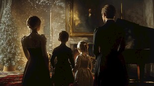 贵族家庭的室内温馨时刻