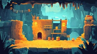 奇幻洞穴中的神秘建筑