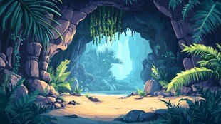 神秘雨林洞穴奇幻景观