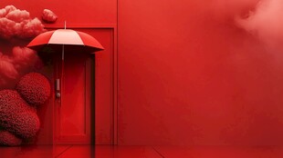 红墙下撑伞的神秘之门