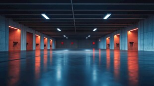 空旷炫酷的地下通道空间