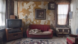 破旧复古客厅内景