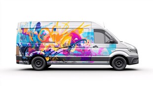 彩绘货车 绚丽街头风艺术