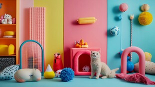 多彩萌宠小窝与可爱猫咪