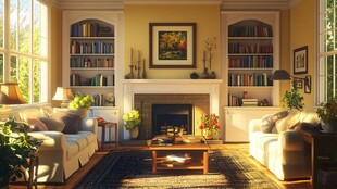 温馨舒适的客厅阅读空间