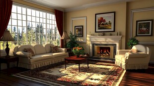 温馨舒适的客厅室内场景