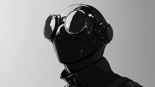 黑色头盔护目镜人物特写