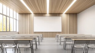 现代简约风格的宽敞教室