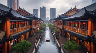 古街水乡与现代建筑交相辉映