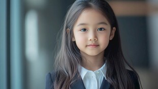 可爱小女孩的职业风形象