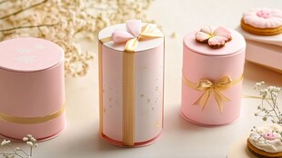 精美粉色系礼品盒与点心