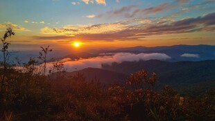 山间日出云海壮美景观