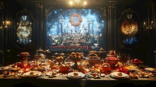 华丽圣诞晚宴场景布置