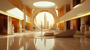 未来感奢华大厅室内空间