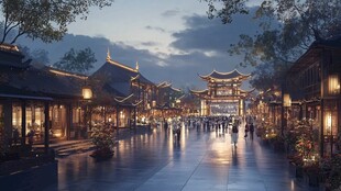 古街夜色 尽显东方韵味