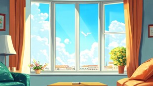 窗边惬意客厅 窗外好风光