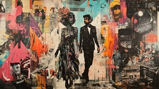 都市潮流人物艺术拼贴画