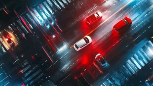 都市夜路车流光影魅力