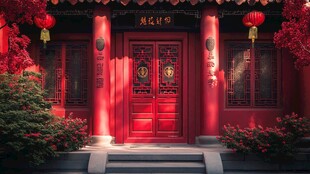 中式红门尽显传统韵味