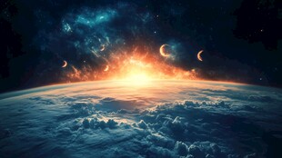 梦幻宇宙中的地球壮丽景观