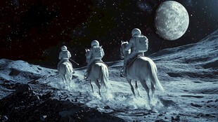 月球上的宇航员骑马之旅