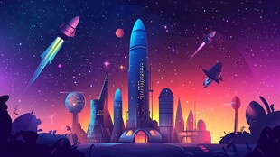 梦幻星际中的未来火箭城市