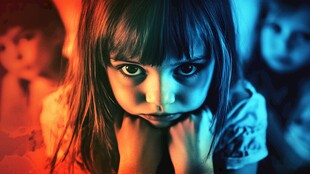 神秘凝视的小女孩