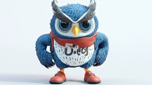 蓝色酷炫猫头鹰玩偶